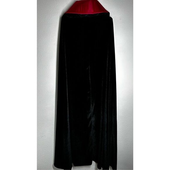 Halloween costumes Adult Red Vampire Cloak Costume Veluor One Size Satin Collar - Picture 7 of 16